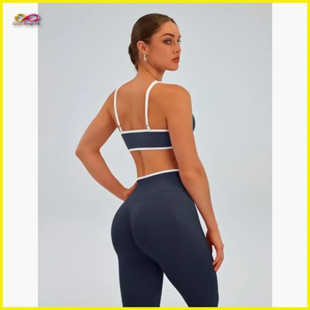Seamless Scrunch Butt Lifting Leggings Padded Sports Bra Matching Set